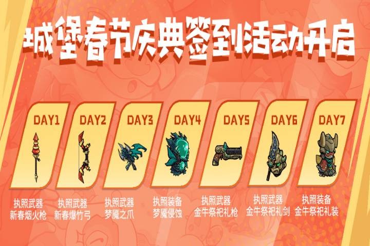 失落城堡春节庆典火爆开启！新外观、限定BOSS、超值福利陪你过大年